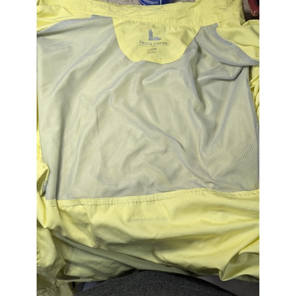 Field & Stream Mens Shirt  Yellow Fishing Vented Button Up Long Sleeve Size Lrg - Picture 13 of 13